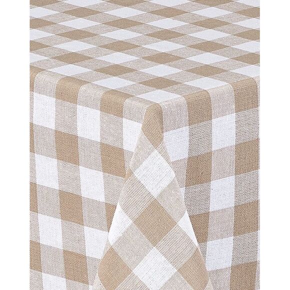 Country Rustic Buffalo Plaid Cotton Fabric Tablecloth by Home Bargains Plus, - Picture 2 of 4